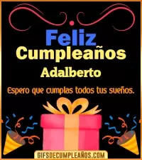 GIF Mensaje de cumpleaños Adalberto